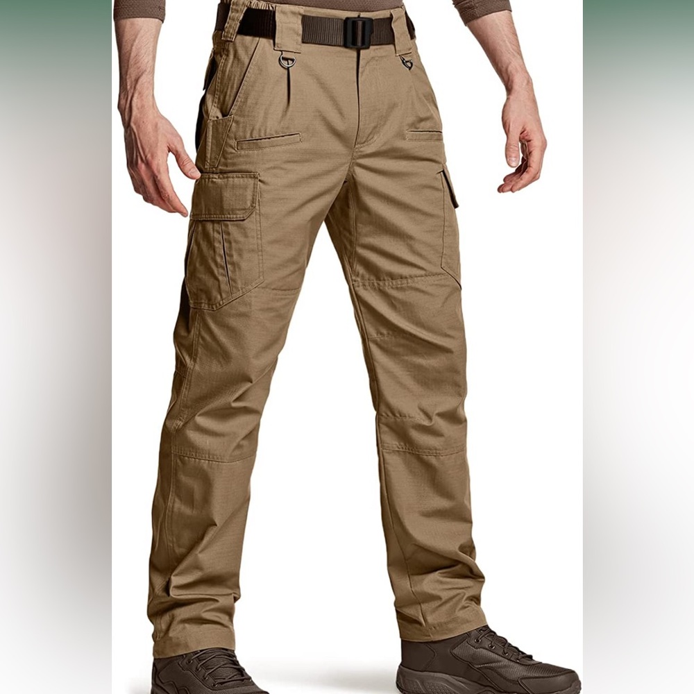 CQR Gears Men's Tactical Duratex Ripstop Fabric Khaki Cargo Pants size 40W/32L